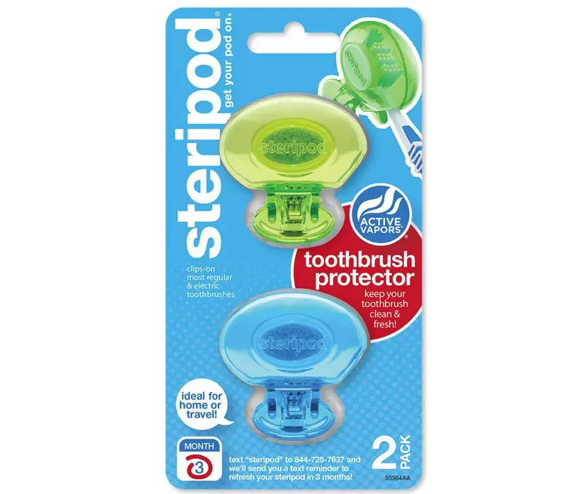 Steripod Toothbrush Protector – Sanitizing Travel Case for 2 Brushes