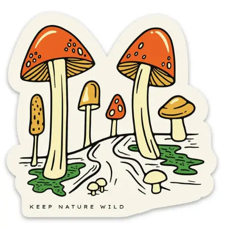 StickerArt Shroom Forest Illustrated Decal – Psychedelic Nature Design
