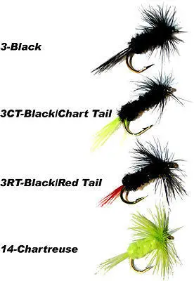 Stopper Black Gnat Panfish Fly Cards – 12 Hard-Body Flies, Color-Variety Pack