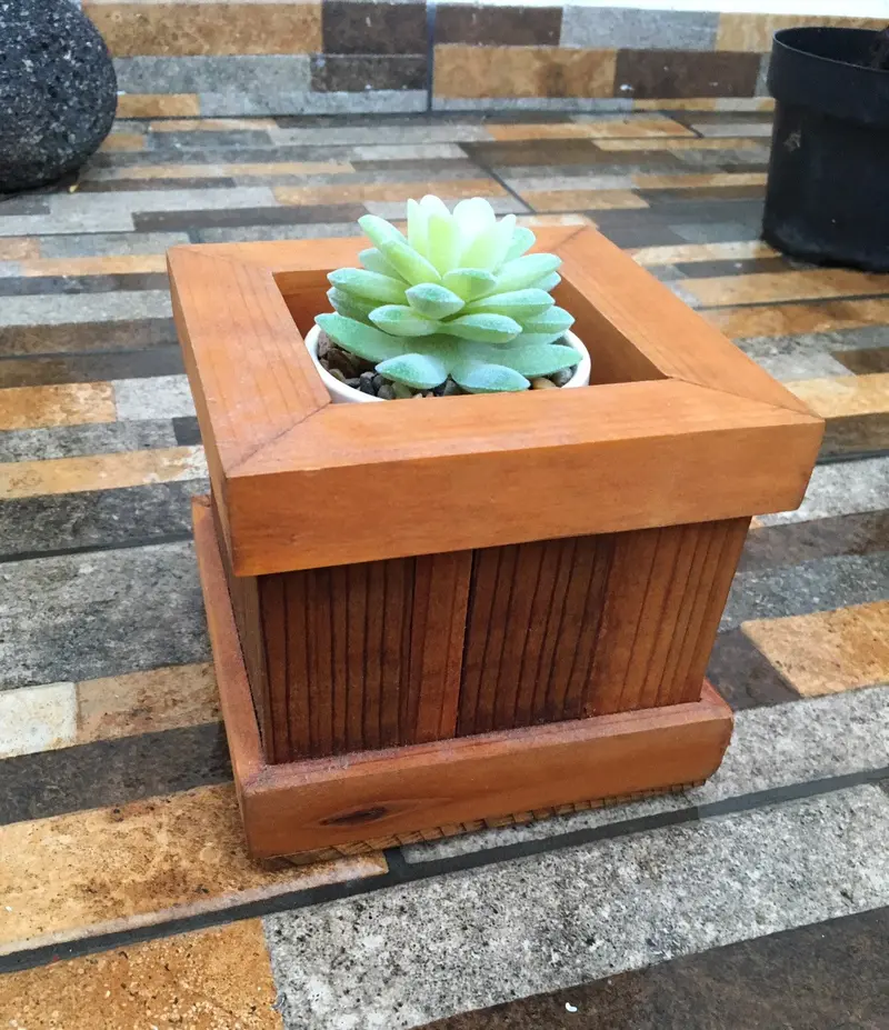Succulent Planter Box – Reclaimed Redwood Design