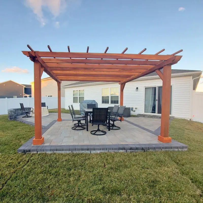 Super Deck Freestanding Redwood Pergola