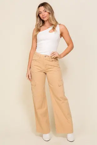Tan Timing-Inspired Cargo Pants for Women