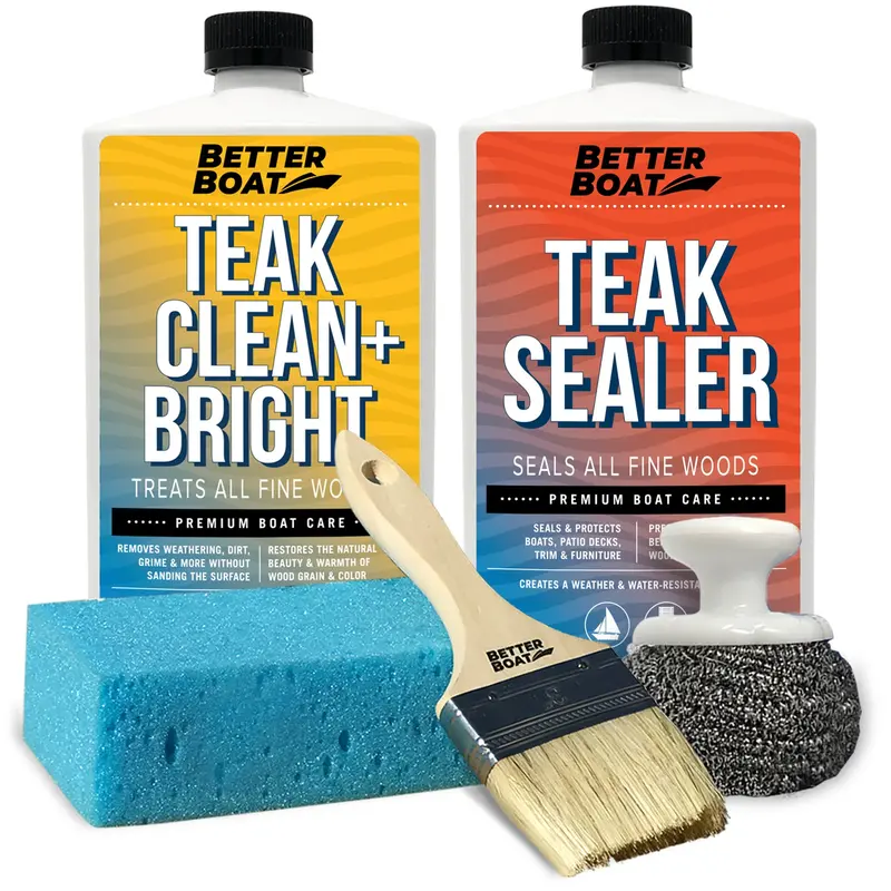 Teak Restoration Kit – Cleaner, Brightener & Sealer