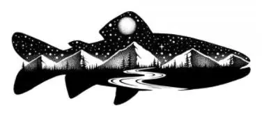 The Trout Illustration Vinyl Sticker