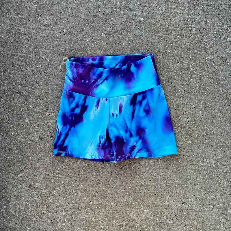 Tie-Dye Spandex Ruched Summer Shorts