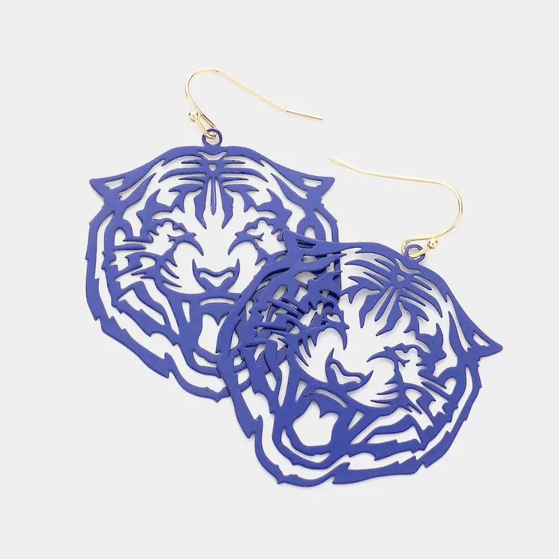 Tiger Silhouette Cutout Earrings – Bold Wildlife Statement