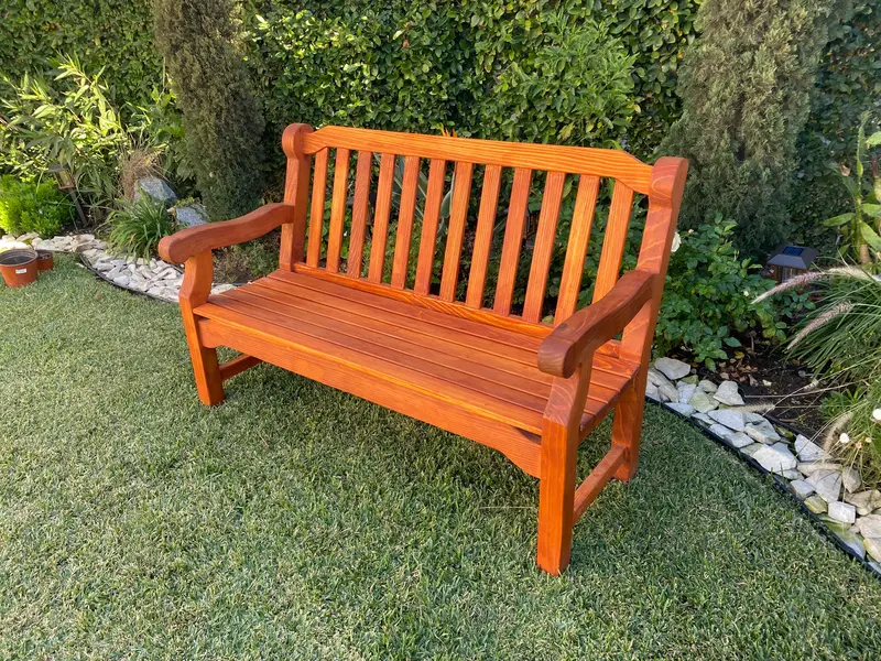 Traditional Redwood Garden Bench