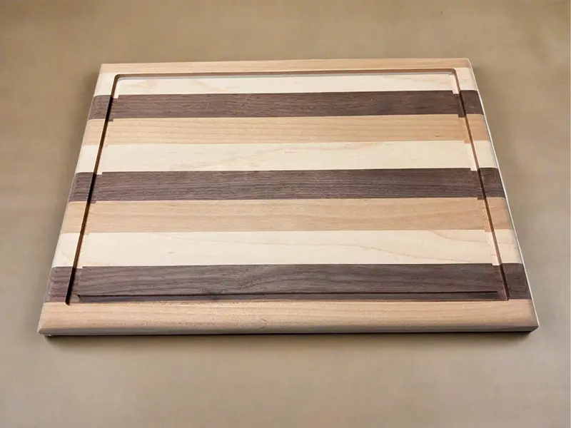 Tri-Wood End-Grain Cutting Board: Alder, Walnut & Maple