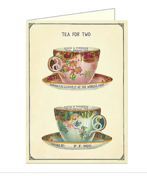 Two-Cup Tea Time Greeting Card