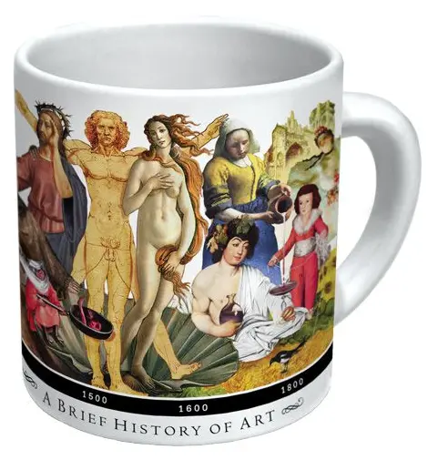 Unemployed Philosophers Guide Brief History of Art Mug – Illustrated Ceramic Cup