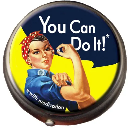 Unemployed Philosophers Guild Rosie the Riveter Pillbox – Retro Metal Cosmetic Container