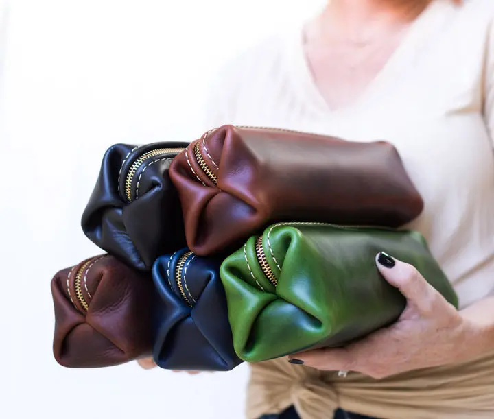 Unlined Premium Leather Shave Bag – Lifetime Warranty