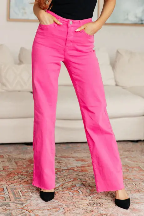 Vegan Leather 90s Straight-Leg Jeans with Tummy Control – Judy Blue