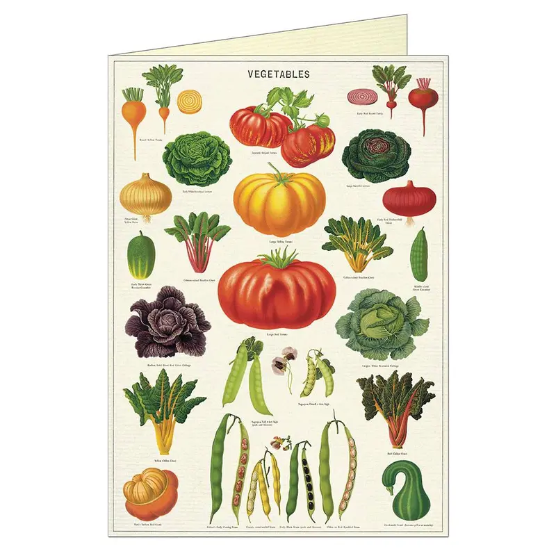 Vegetable Garden-Themed Greeting Card with Matching Envelope