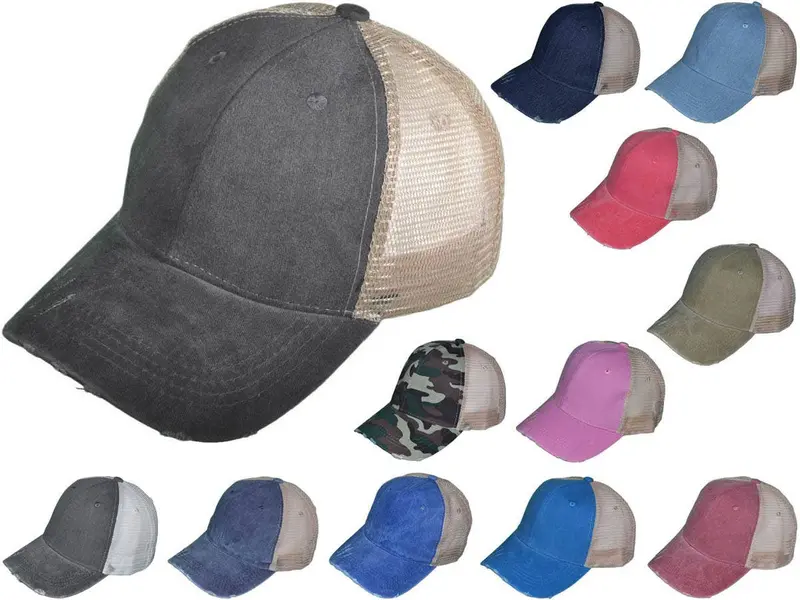 Vintage-Style Structured Mesh Trucker Hat – BK Caps Low Profile