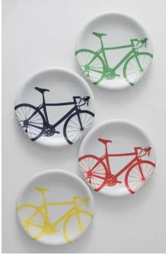 Vital Industries Bicycle-Themed Dinner Plate Set (4 pcs)