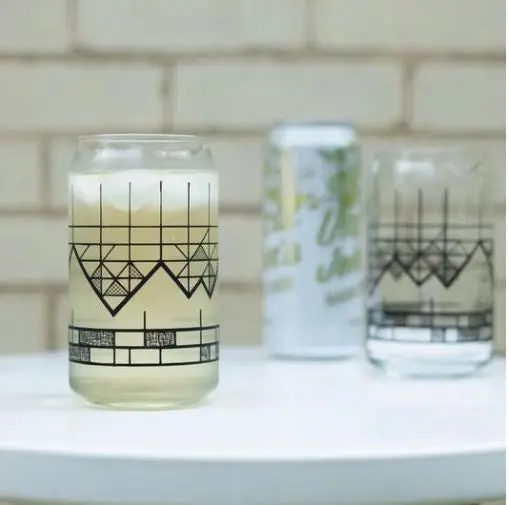 Vital Industries Geometric Mountain Design Can Glassware