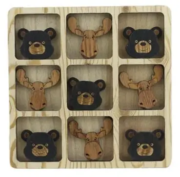 Wilcor Bear & Moose Face Tic-Tac-Toe Travel Game