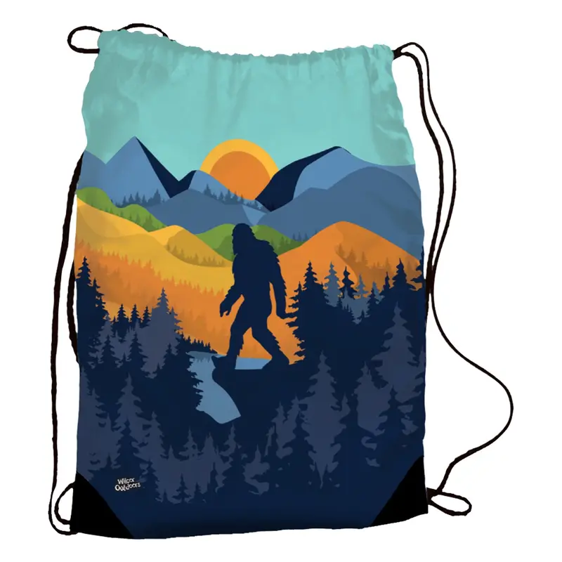 Wilcor Bigfoot Drawstring Backpack – Durable, Expandable Daypack for Hiking and Travel