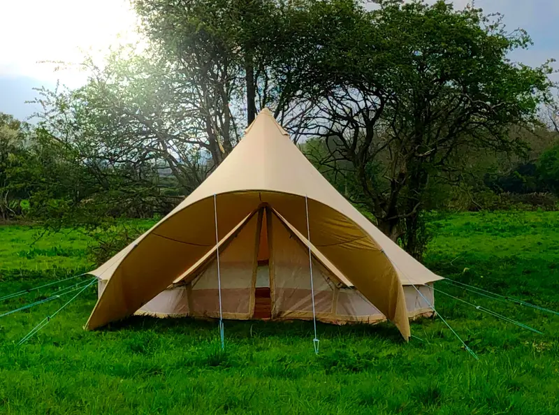 XL Canvas Bell Tent Porch Extension – Weather-Resistant Outdoor Living Space