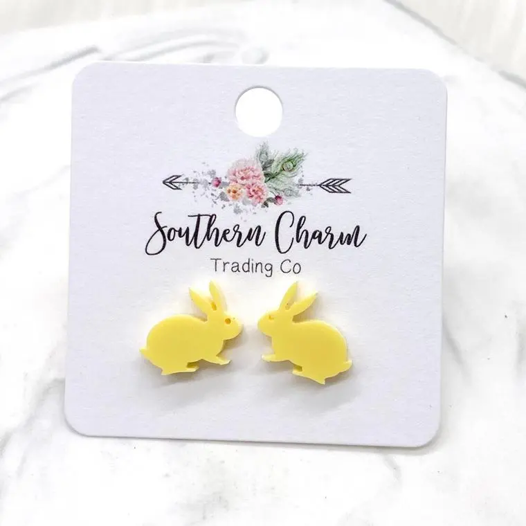 Yellow Bunny Rabbit Earrings