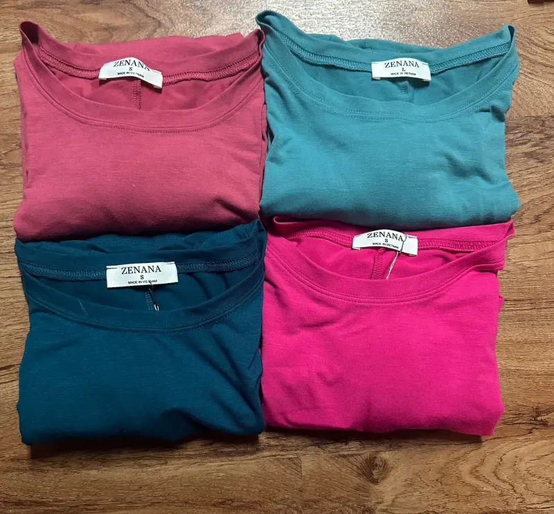 Zenana Casual Short-Sleeve Round-Neck Tee